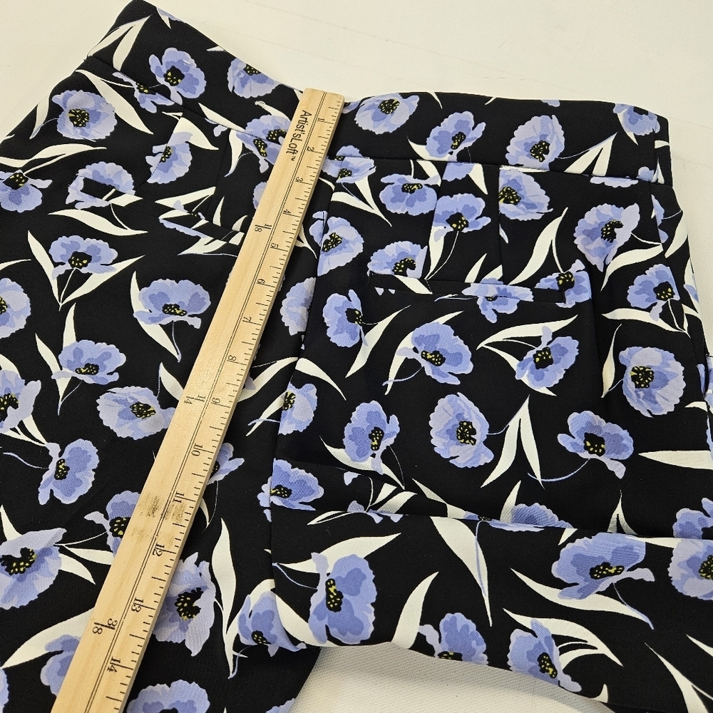 Ann Taylor Wide Leg Pants Size 8 Petite Floral Blue Orange NWT - Picture 8 of 9